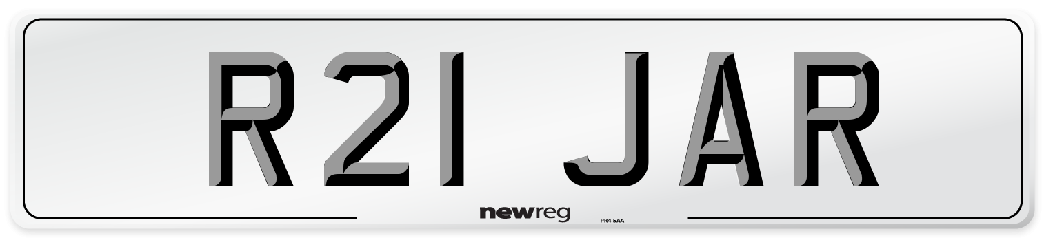 R21 JAR Number Plate from New Reg